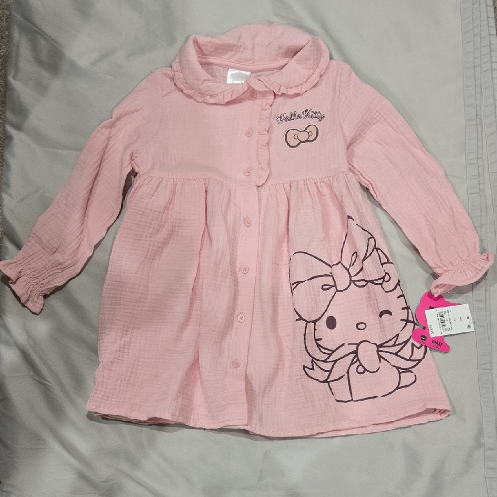 Hello Kitty Pink Button-Up Dress - Girls 4T